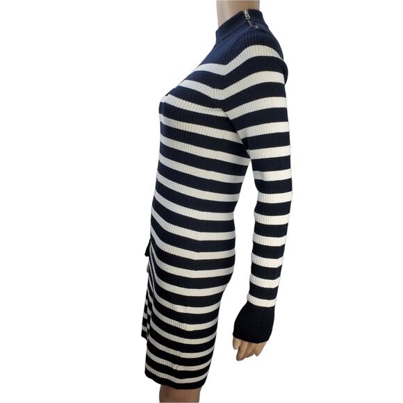 Everlane Breton Ribbed Striped Long Sleeve Cotton Sweater Dress - Picture 3 of 11